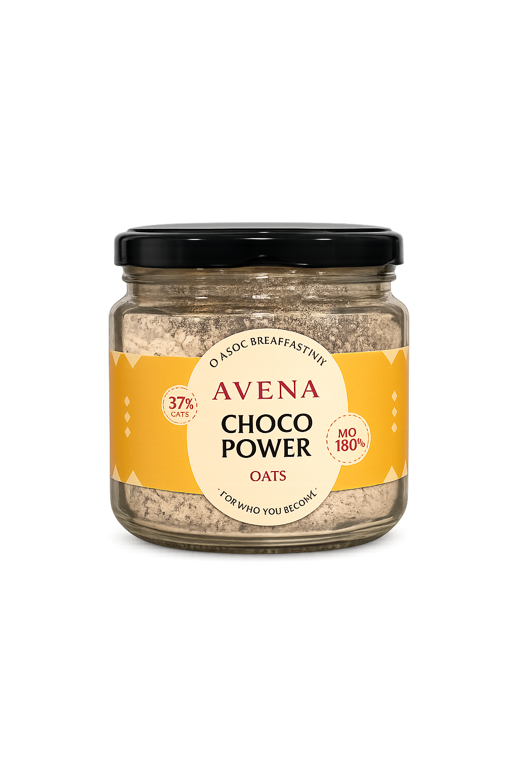 Avena Choco Power overnight oats in a glass jar — coming soon